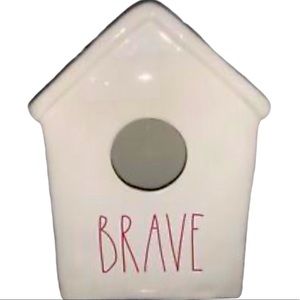 NWT Rae Dunn BRAVE 🇱🇷Ivory Ceramic Birdhouse